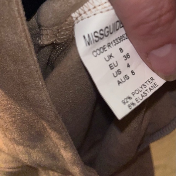 Missguided Nude Faux Suede High Waisted Skinny Trousers - Picture 8 of 9